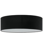 Plafoniera Lampex Iglo nera 50cm 3xE27 tessuto metallo