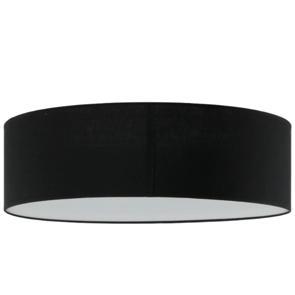 Plafoniera Lampex Iglo nera 50cm 3xE27 tessuto metallo