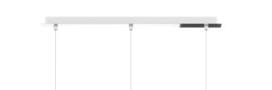SOSPENSIONE CROMO 3 LUCI RETTANGOLARE VETRI 2X BR + 1X AM 1184CR-S3 R-AB