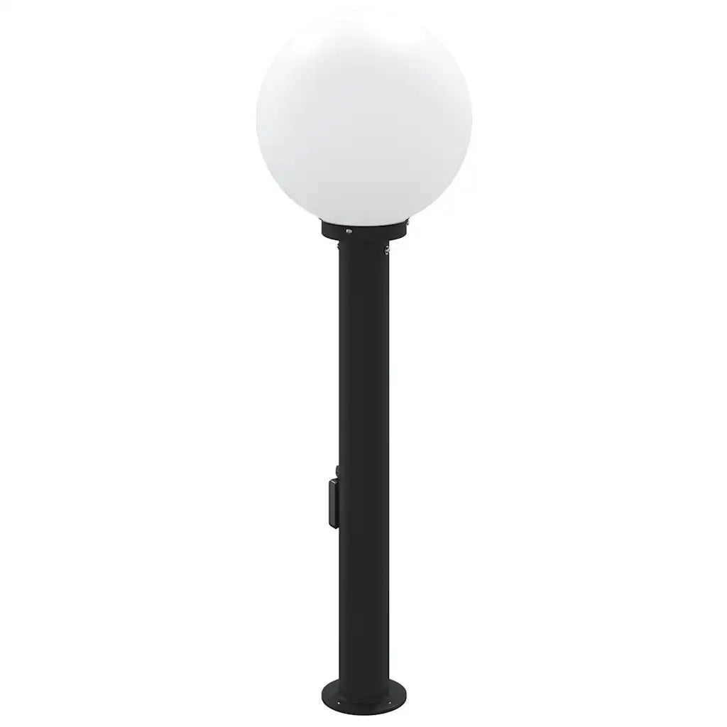 Lampada a paletto con sensore e presa 80 cm Nera IP44 4006123