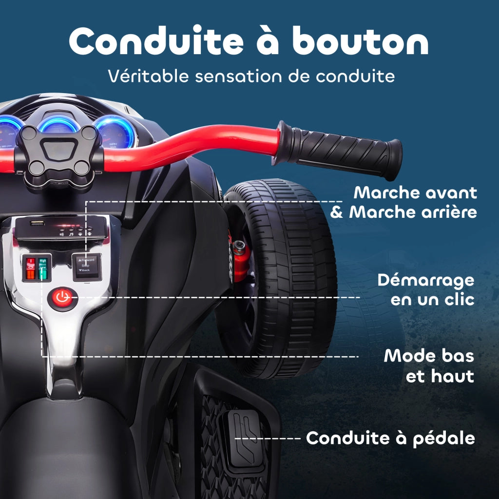 Auto elettrica per bambini ¨C Minimal ¨C 12V 3 ruote nero