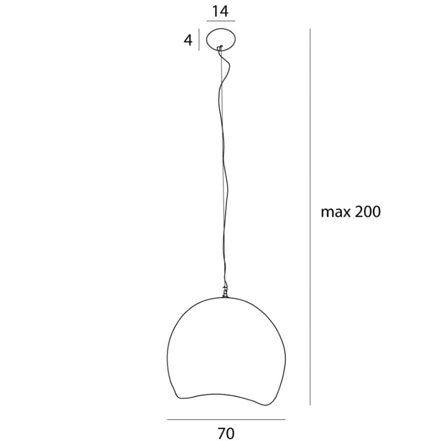 Lampada a sospensione Maxlight Pierre bianca irregolare Ø70 E27