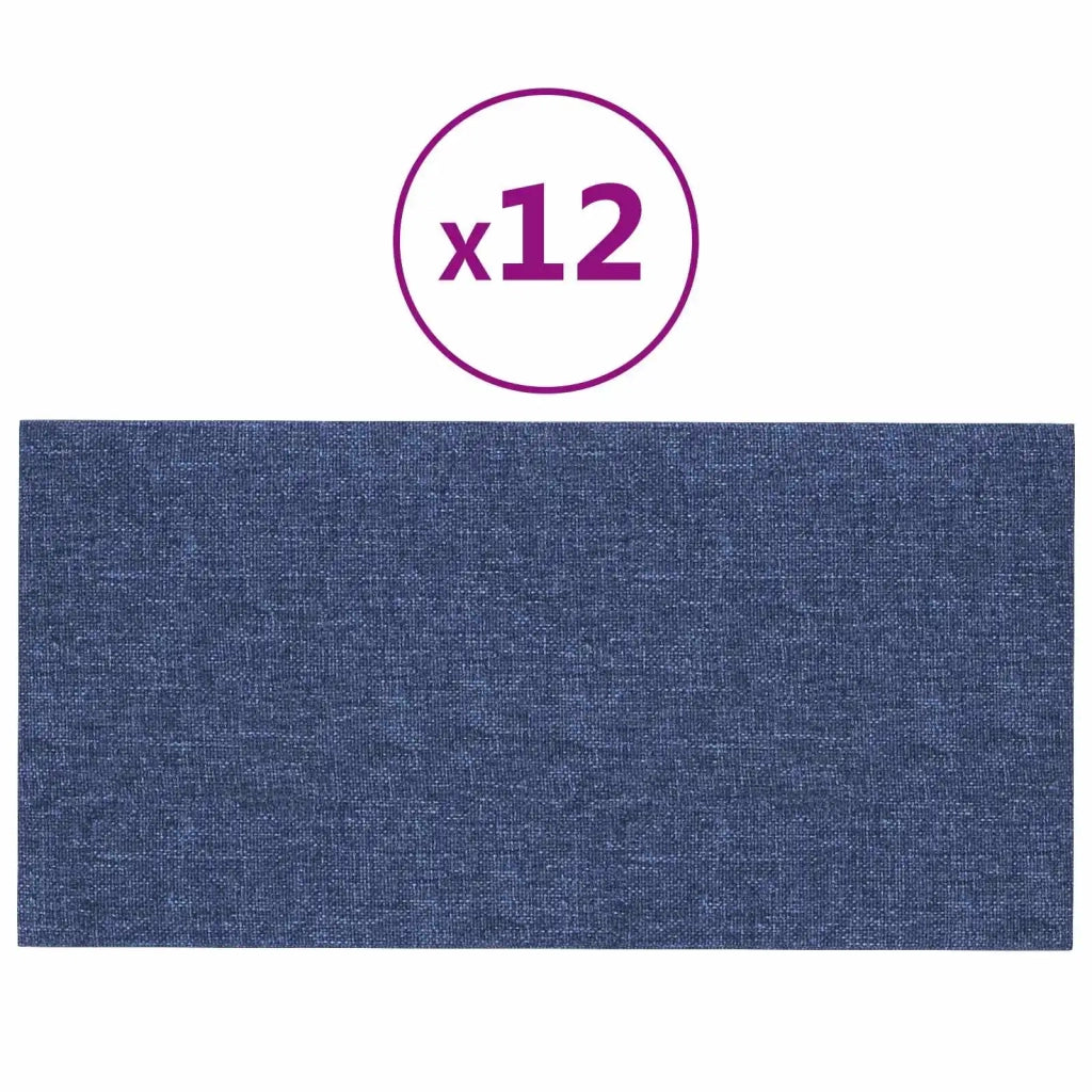 Testiera | Testata da Parete 12 pcs Blu 60 x 30 cm Tessuto