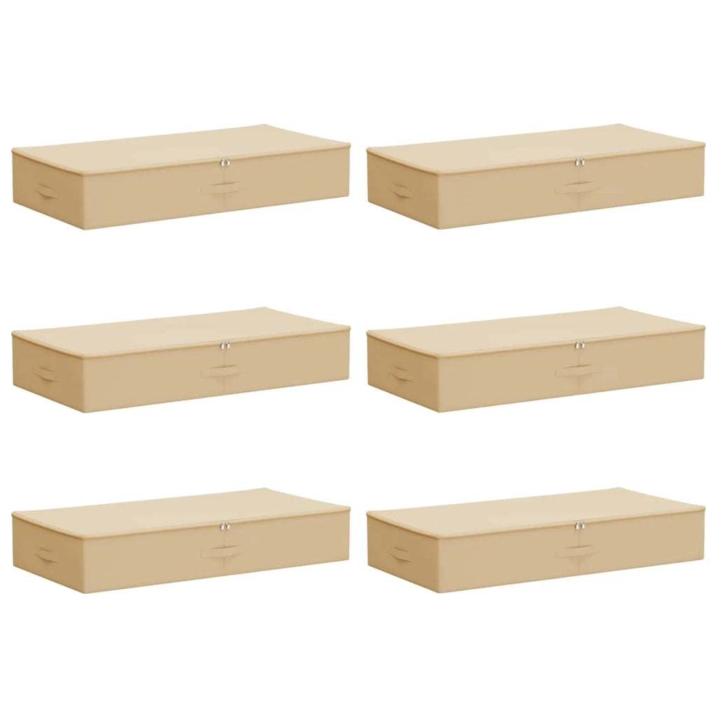 Scatola di Stoccaggio 6 pz Crema 100 x 50 x 18 cm CFW3136635