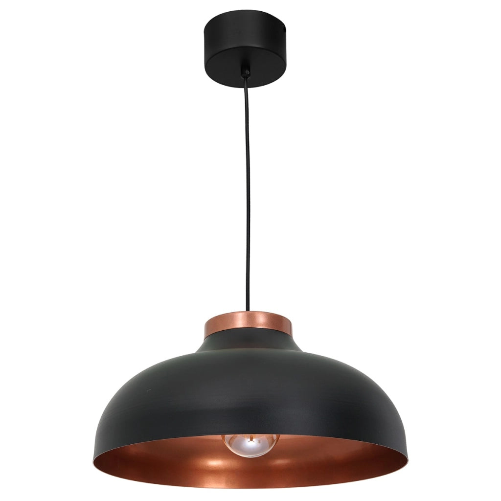 Lampada sospesa loft nera rame Ø40 Basca Luminex E27
