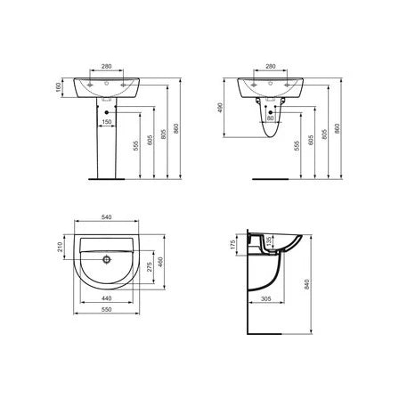 SEMICOLONNA IDEAL STANDARD DOLOMITE QUARZO-EUROVIT BIANCO