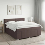 Letto box spring con materasso Marrone Scuro 160 x 200 cm 3451251
