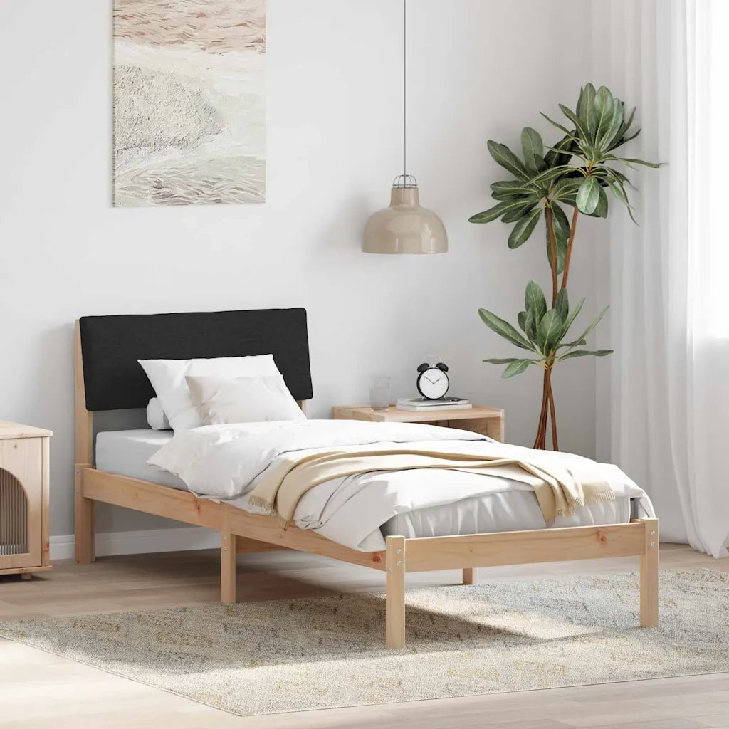Letto singolo | Letto per adulti | Struttura del Letto con testiera Marrone e nero 80 x 200 cm
