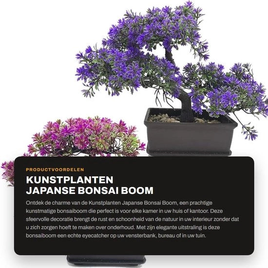 Pianta artificiale Bonsai in vaso - Pianta di nep per interni - Decorazione per casa/ufficio - Materiale eco-friendly - Attrae fortuna e ricchezza