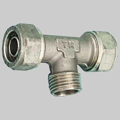 RACCORDO A TEE MASCHIO PER TUBO COBRAPEX  18 x 1/2 x 18 S. 2,5     TIEMME