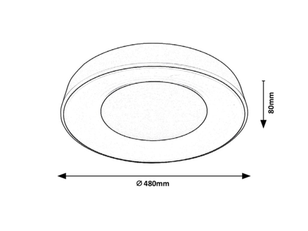 Plafoniera tonda 48cm LED 38W dimmer CCT bianca Rabalux