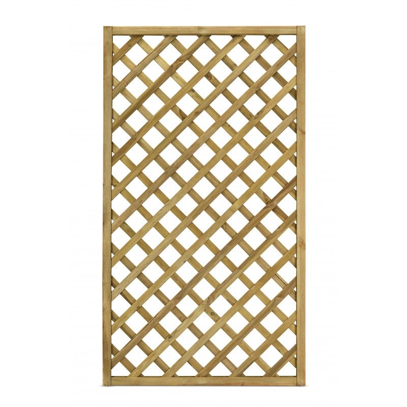 Grigliato Trendy legno di conifera impregnato 120x180 cm (2,16 m²) - maglia 9x9 cm, cornice robusta, privacy outdoor giardino terrazzo
