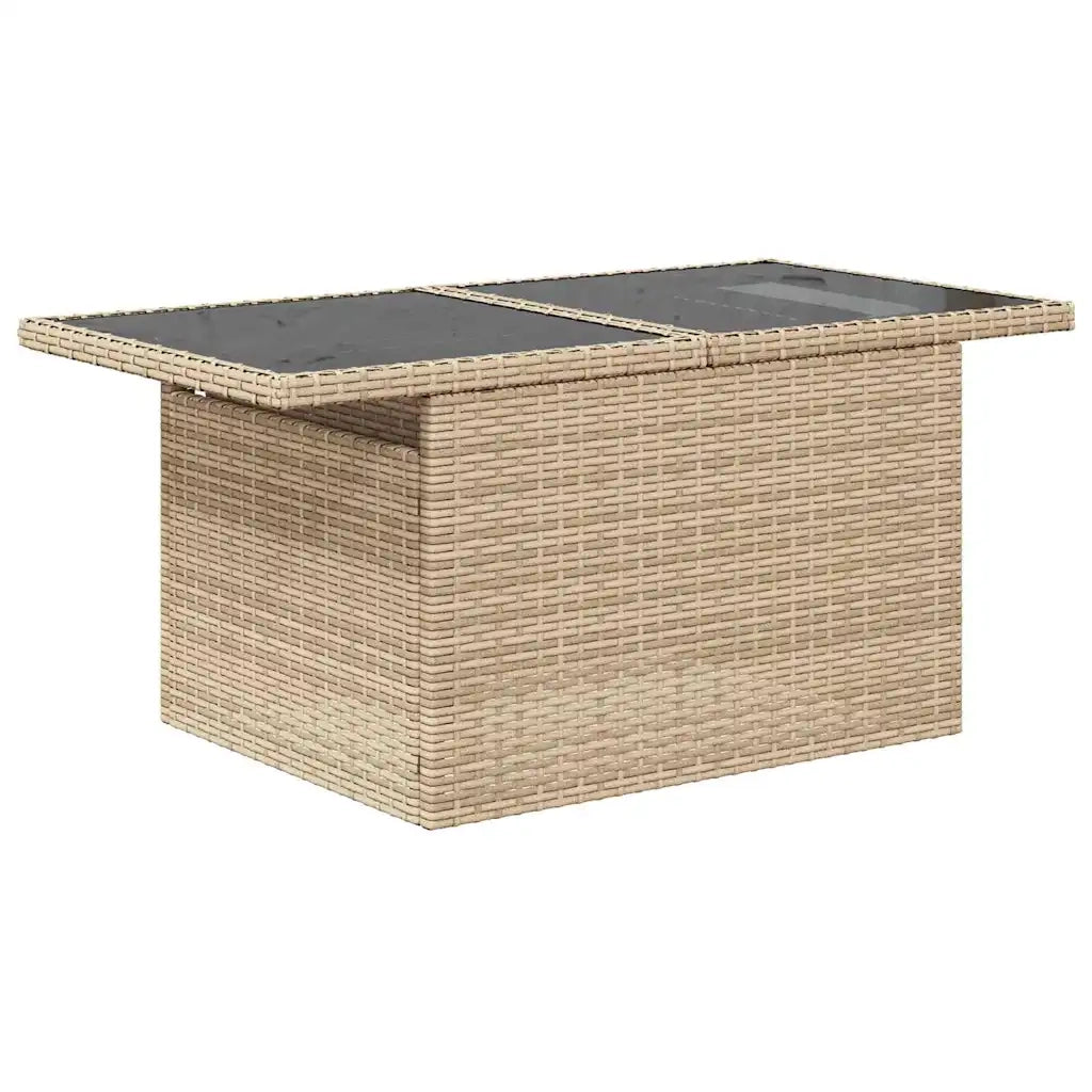 Set Divano da Giardino con cuscino 7 pcs Beige Poly Rattan