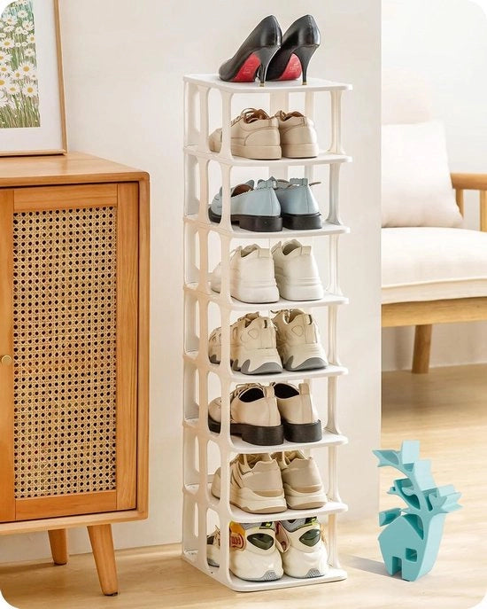 Sostegni per scarpe in plastica da 8 paia, combinabili liberamente