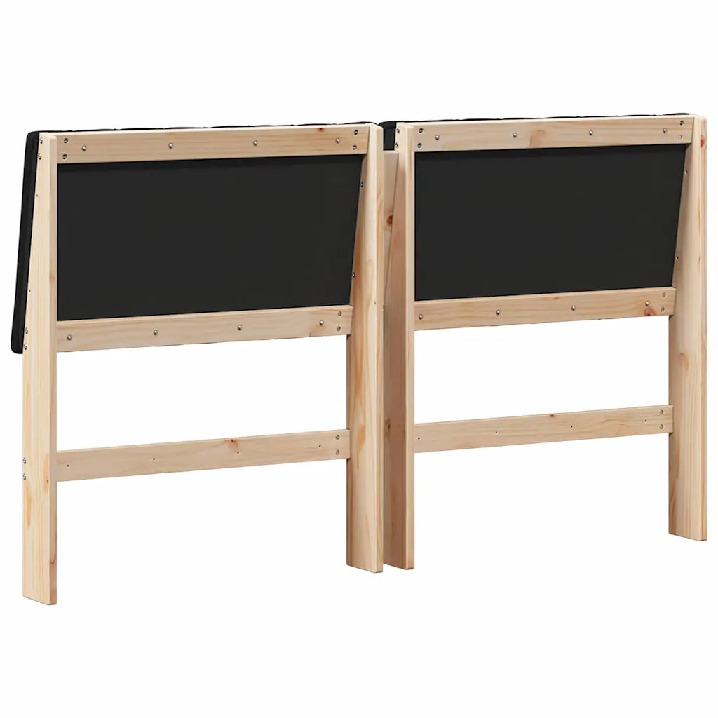Testiera imbottita-Testiera con Cuscini-Testata Nero 160 cm Pino massello 394781