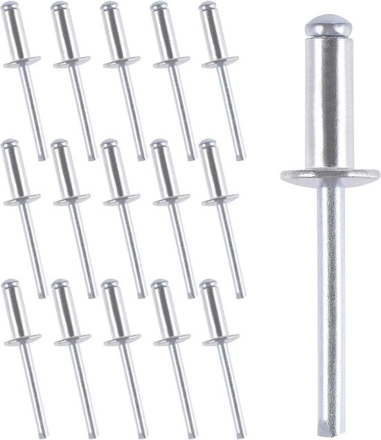 150 pezzi di chiodi a testa a clessidra in alluminio 48 x 16 mm per metallo, plastica e legno - Chiodi a clessidra in alluminio con grande testa a clessidra