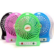 Trade Shop - Mini Ventilatore Usb Ricaricabile Regolabile 3 Velocità Portatile A Batterie -