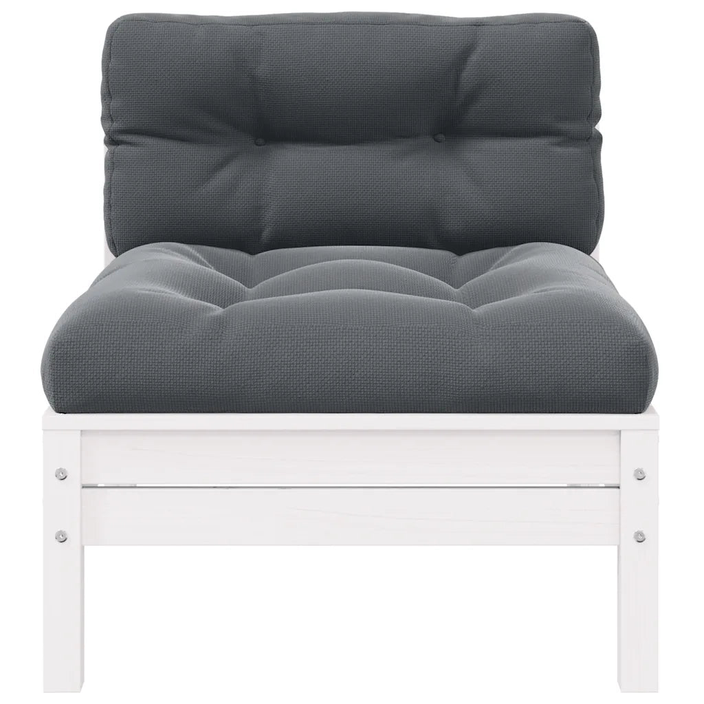 Divano da Giardino a 2 Posti con Cuscini Bianco Legno di Pino 806653