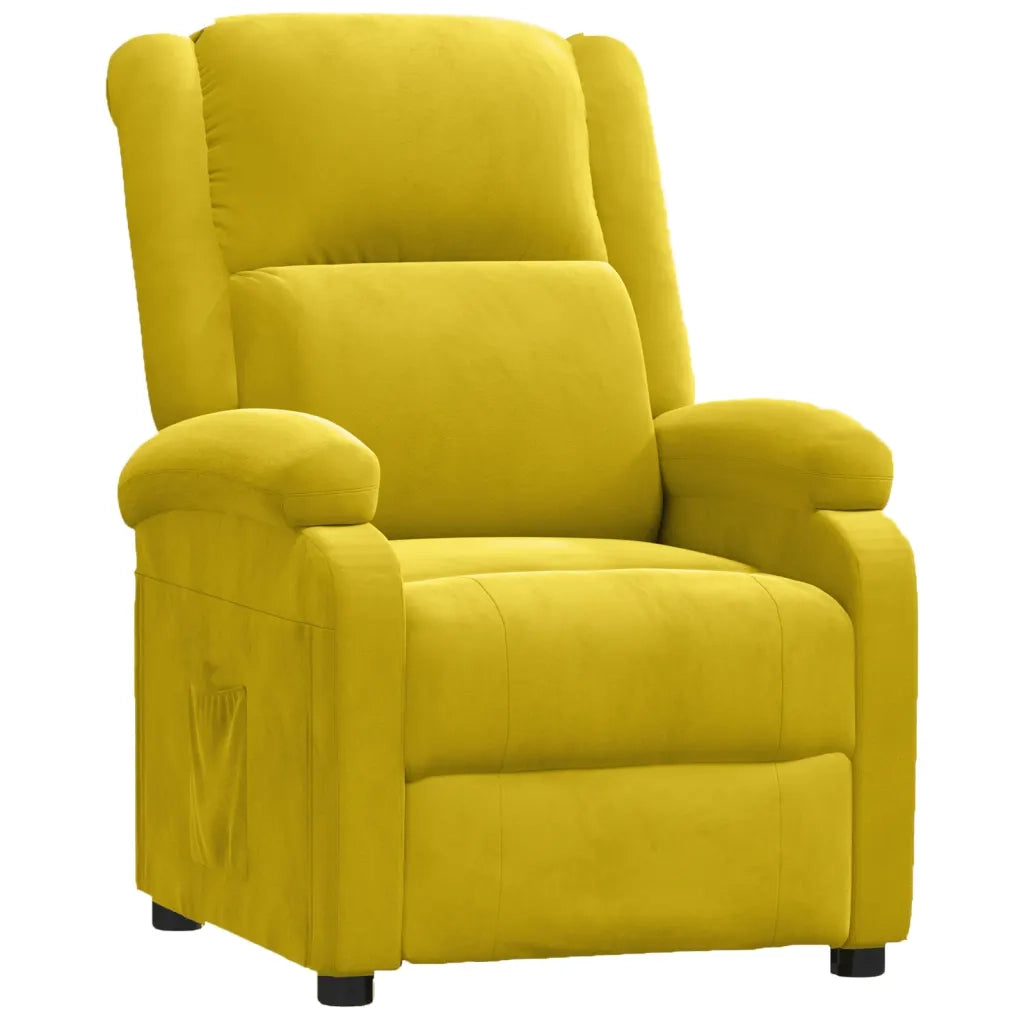 Poltrona Reclinabile Gialla in Velluto 342406