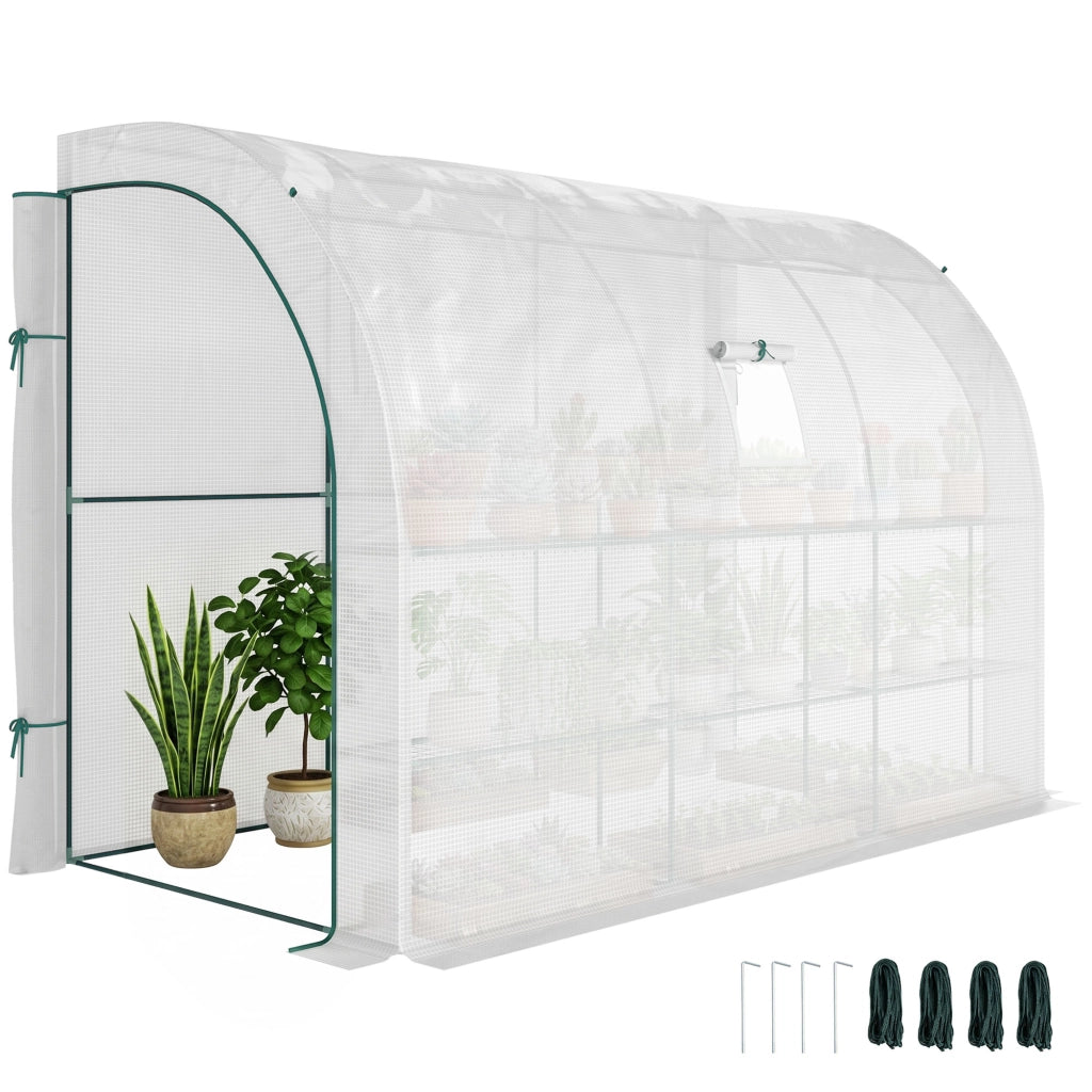 Serra da Giardino Addossata 3 Ripiani ¨C Xylo ¨C PE 140g/©O 300x150x213cm Bianco