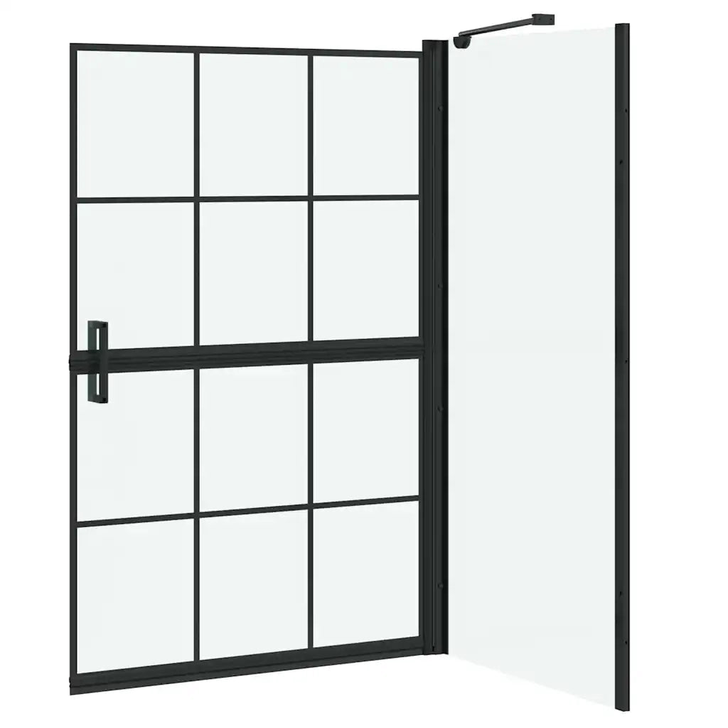 Schermo per Bagno e Doccia Nero e trasparente 80 x 68 x 128 cm CFW4269253