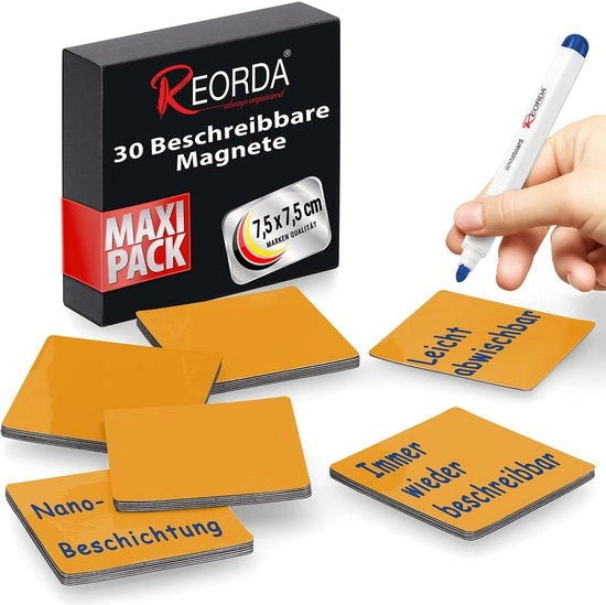 Magnetizzanti descritti (arancioni, 30 pezzi (7,5 x 7,5 cm))