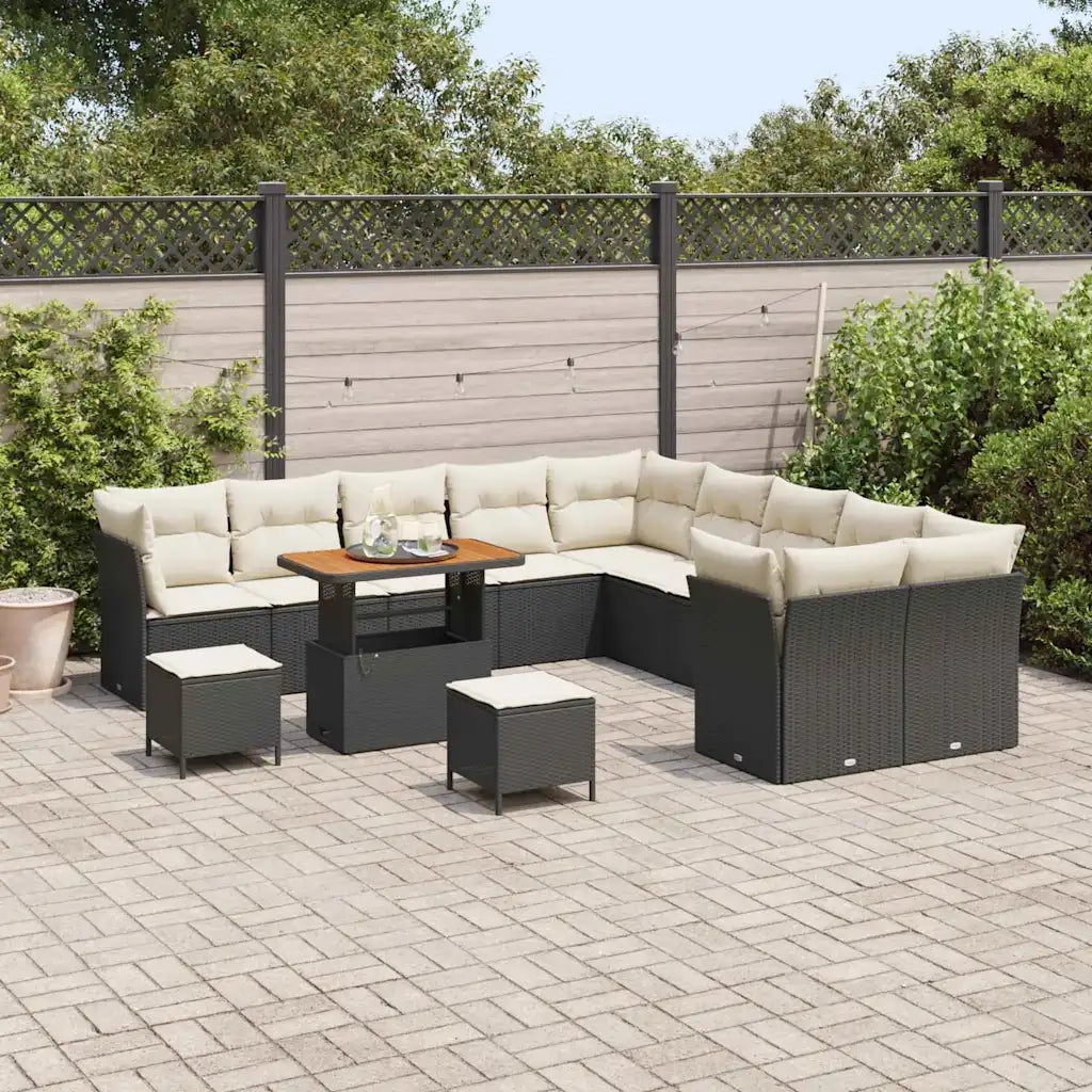 Set Divano da Giardino 13 pcs Nero polyrattan 3361545
