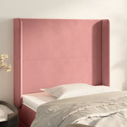 Testiera ad Orecchio-Testata con Orecchie Nera 83x16x118/128 cm in Velluto 744279