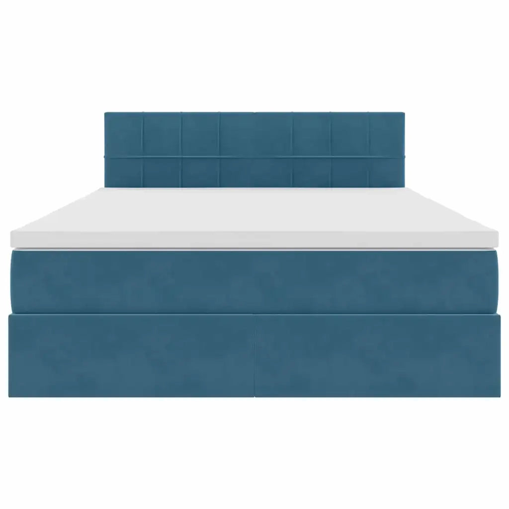 Letto con Contenitore Blu Scuro 140 x 200 cm Velluto