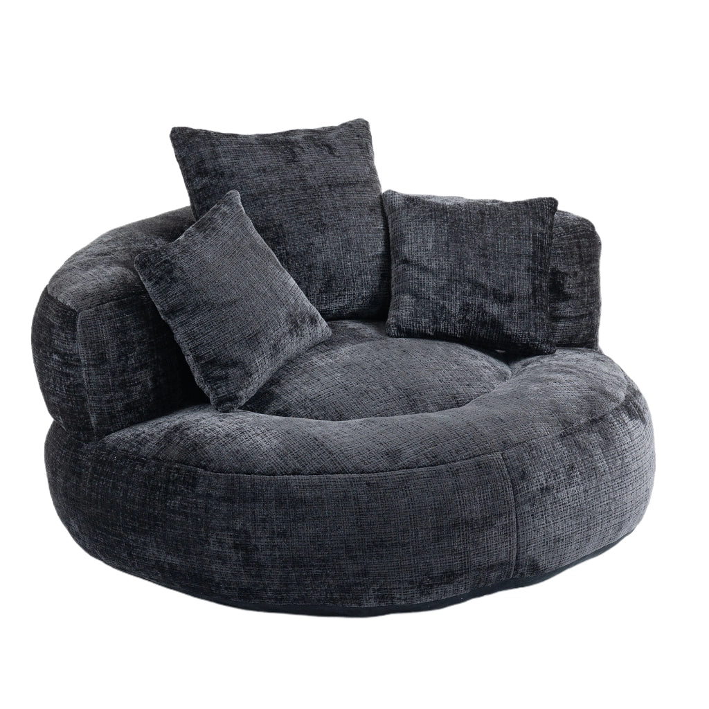 Divano Poltrona Gaming con Cuscini ¨C MINIMAL ¨C Nero, Tessuto Chenille