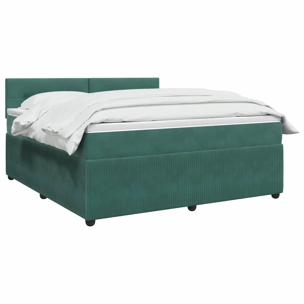 Letto box spring con materasso Verde Scuro 140 x 190 cm Velluto 3451676