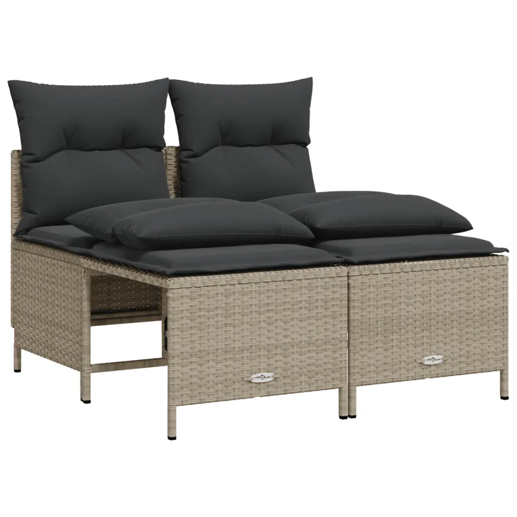 Set Divano da Giardino 5pz con Cuscini Grigio Chiaro Polyrattan 3261526