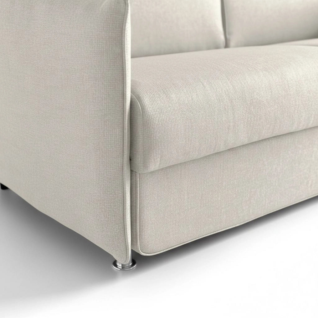 Varedo, Divano Fisso 2 Posti Sfoderabile Made in Italy, 180x95x90h cm Beige