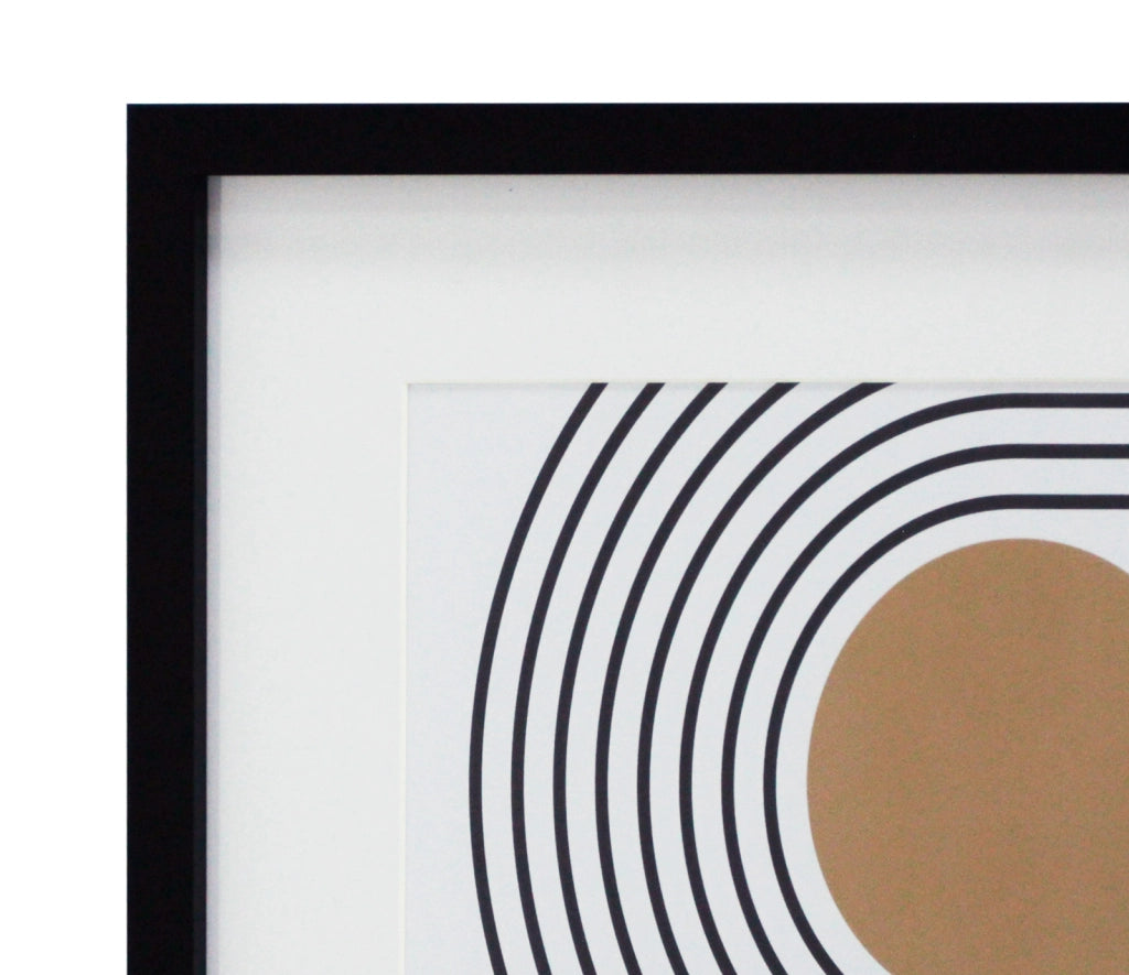 Set di 2 stampe Hispanohogar incorniciate geometriche bianco e nero 60x40