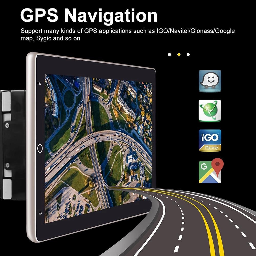 Trade Shop - Autoradio Girevole Android 10" Radio Mp5 Player Bluetooth Wifi Gps Mirror Link -