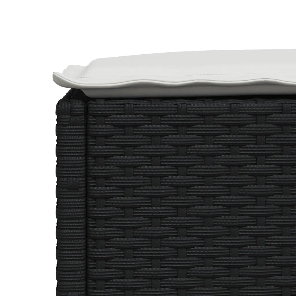 Set Divano da Giardino 6 pz con Cuscini Nero in Polyrattan 3261947