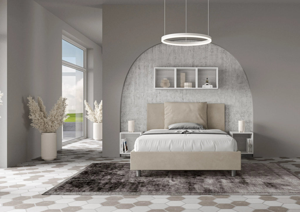 Letto Matrimoniale Extra Large 200x200 cm con Rete Antea Sabbia