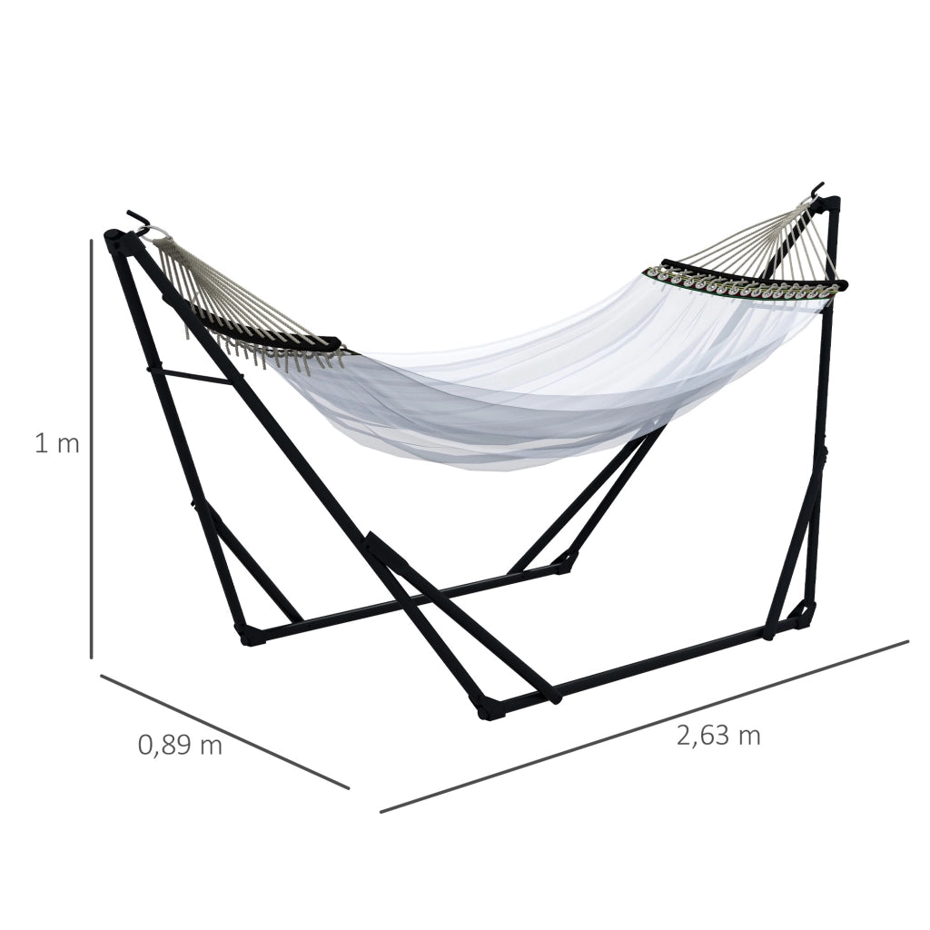 Amaca con struttura ¨C Minimal ¨C 263x89x100 cm, nero e bianco
