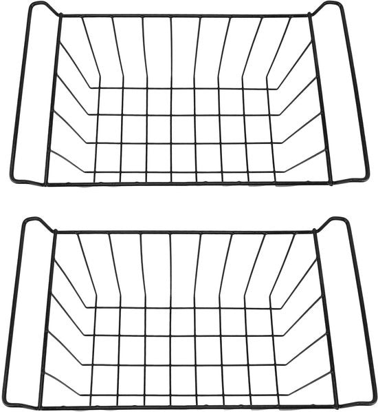 Scatola per Congelatore e Frigorifero - 2 Pezzi - Acciaio Inossidabile - Rivestimento PE - Adatto per Congelatore/Shelf - Dimensioni L 41,5 cm x B 24,5 cm x H 20 cm - Scatola di Stoccaggio