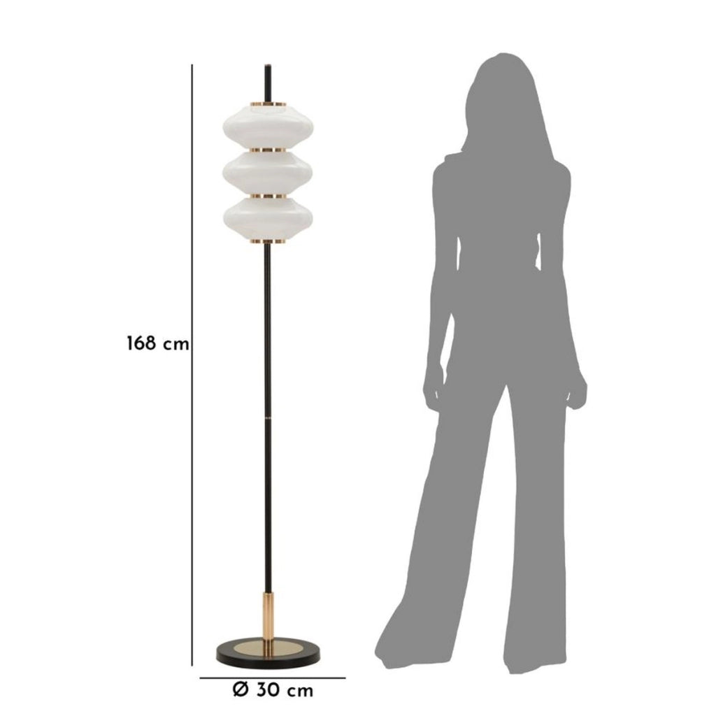 Lampada da Terra VKH920, Bianco, Vetro, 30x30x168 cm