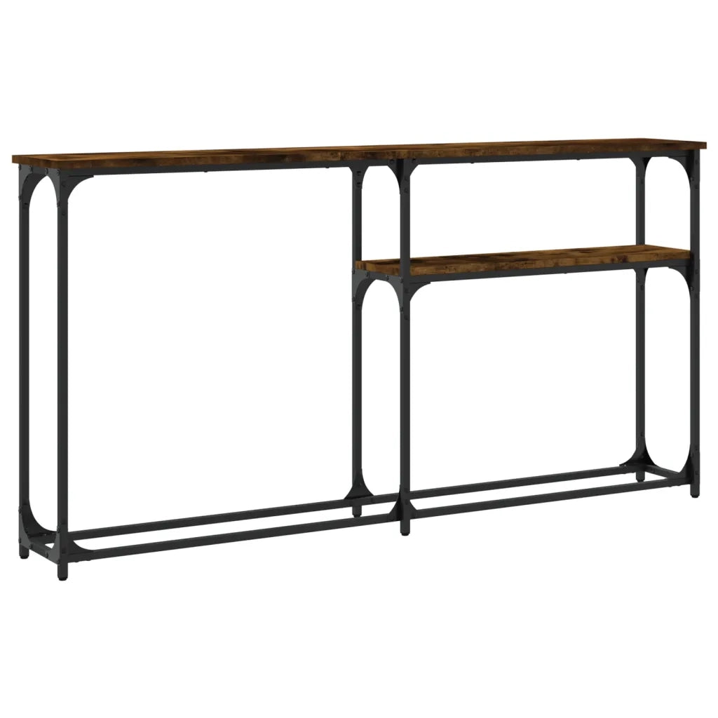 Tavolino Consolle | Tavolo d'Ingresso Rovere Fumo 145x22,5x75 cm Legno Multistrato