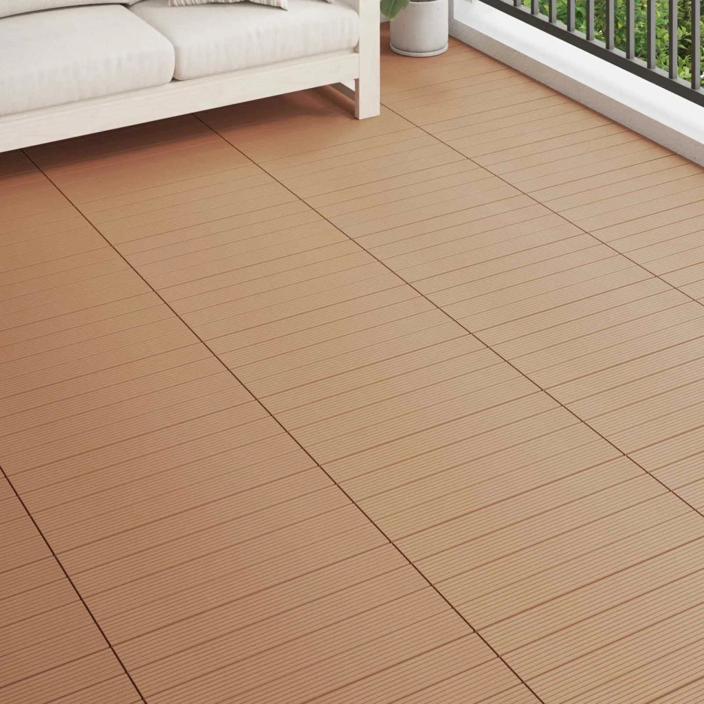 Piastrella per Decking 6 pcs Marrone 60 x 30 cm WPC 42046684