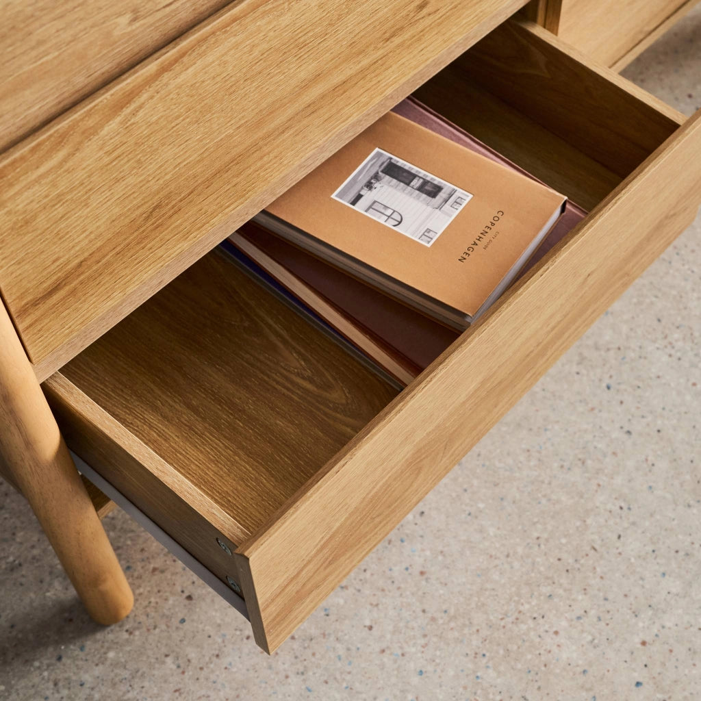 Comò decorazione legno 6 cassetti, marrone naturale