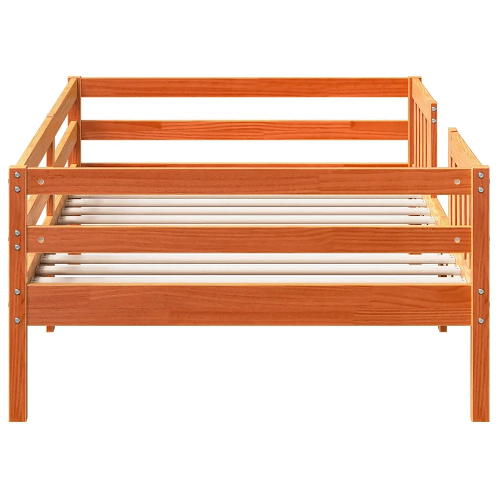 Letto senza Materasso Marrone Cera 100x200 cm in Legno di Pino 846972