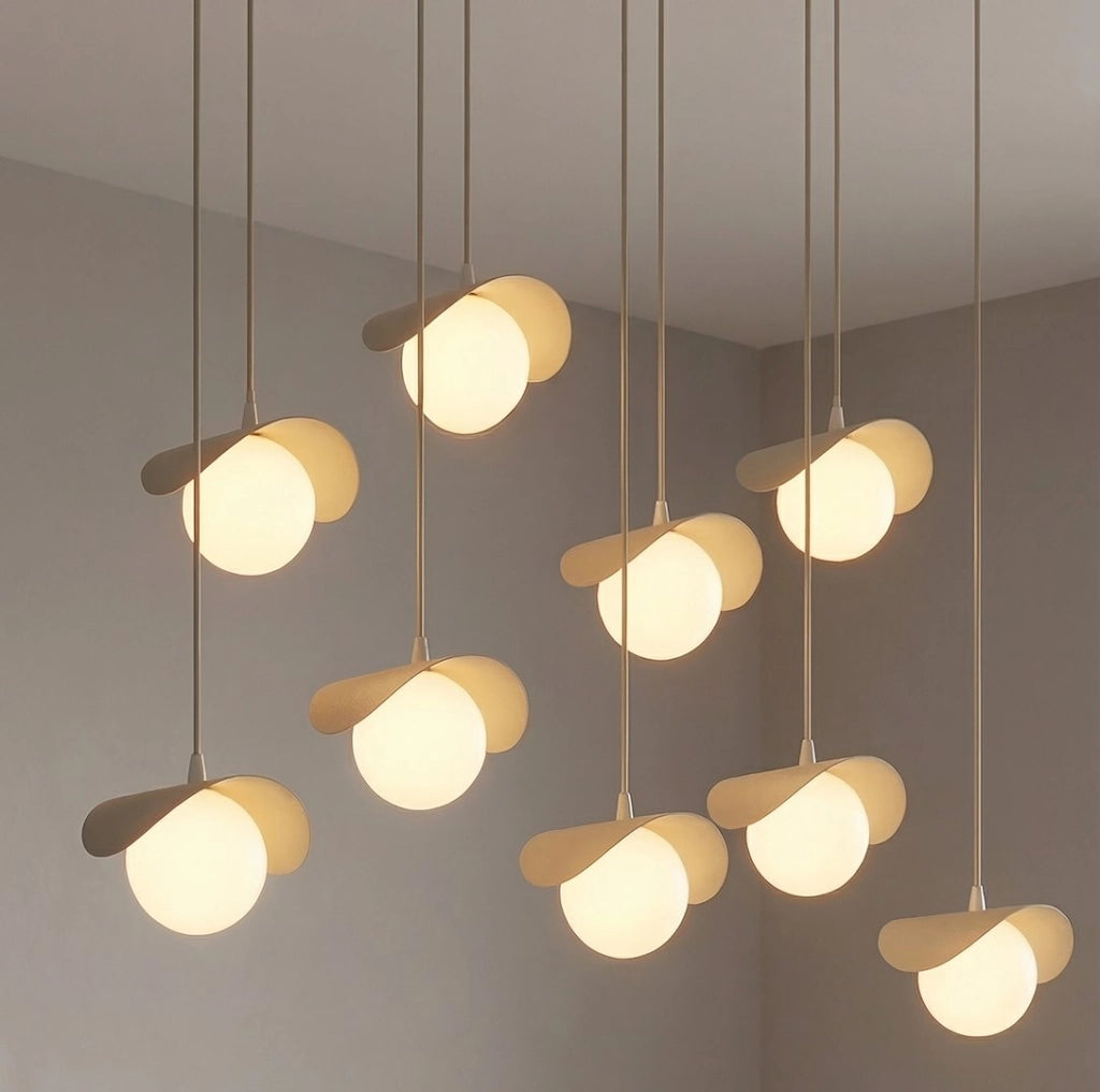 Lampada a sospensione RITUAL beige-bianca 9xG9 Emibig