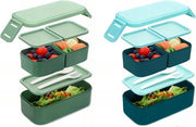 Bentovaschetta per Bambini con Scatole - 1300 ml, Inoffensiva e Sostenibile, 2-in-1 Box da Picnic