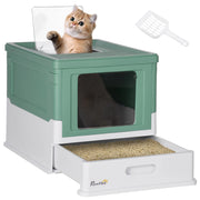 Casetta per Gatti ¨C Minimal ¨C Verde e Bianco 47.5x35.5x36.7 cm
