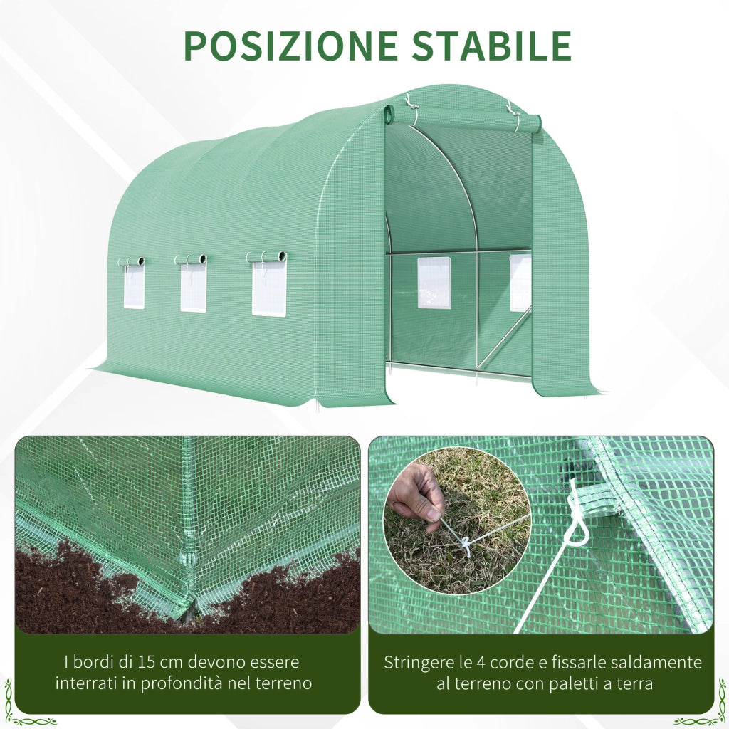 Serra Tunnel da Giardino - Xylo - 4.45x2x2m PE Verde