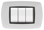 10pz placca life mod. living plastica bianco 3posti cod:ferx.6381