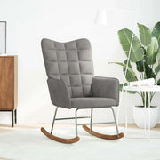 Sedia a Dondolo Grigio Chiaro in Velluto CFW4708956